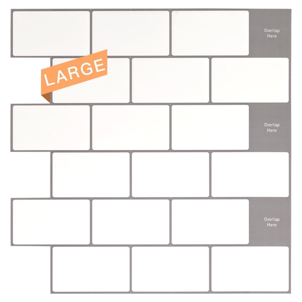 Peel and Stick Backsplash Subway Tiles 12x12,10pk